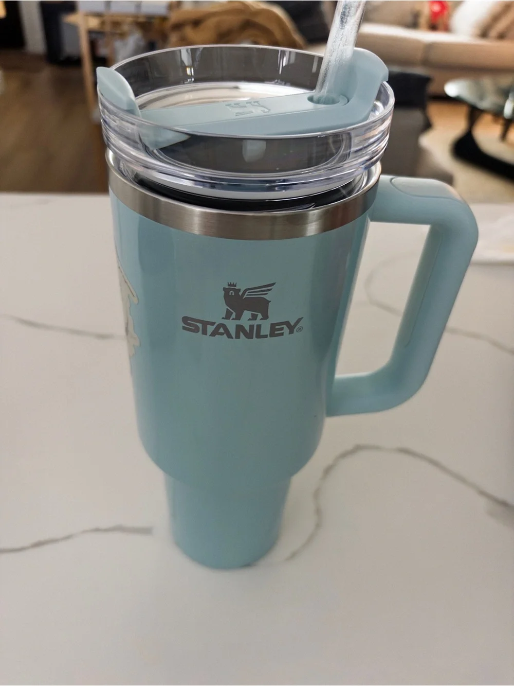 Stanley Pale Blue Insulated Travel Mug with Handle